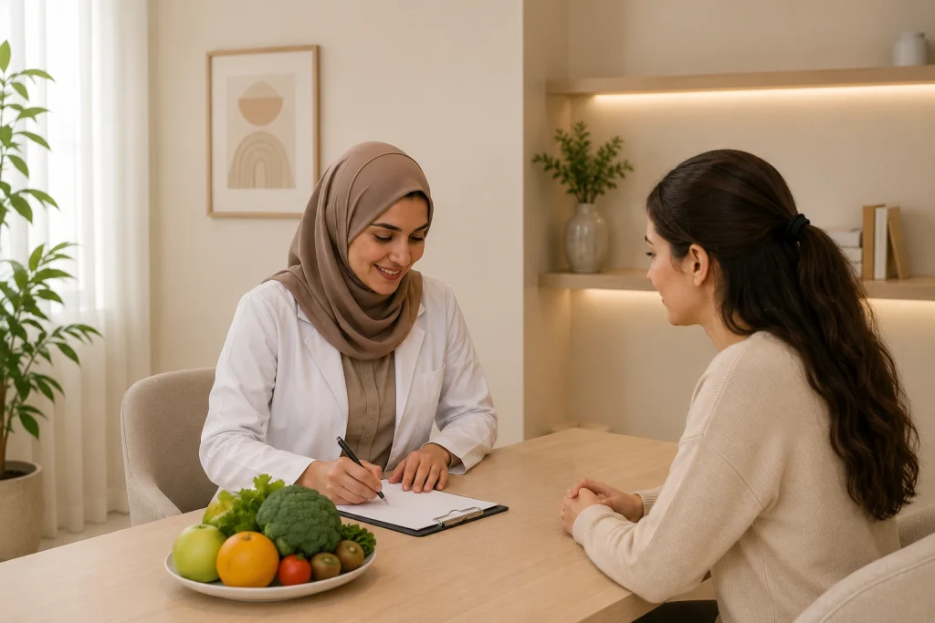 أول زيارة أخصائي تغذية