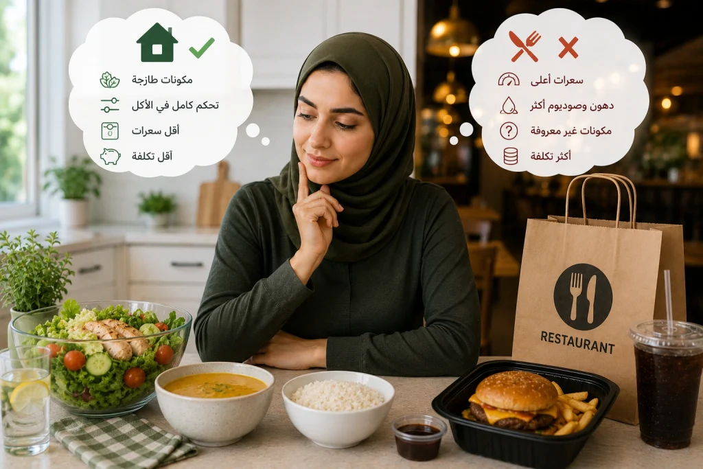 الأكل من البيت أم المطاعم