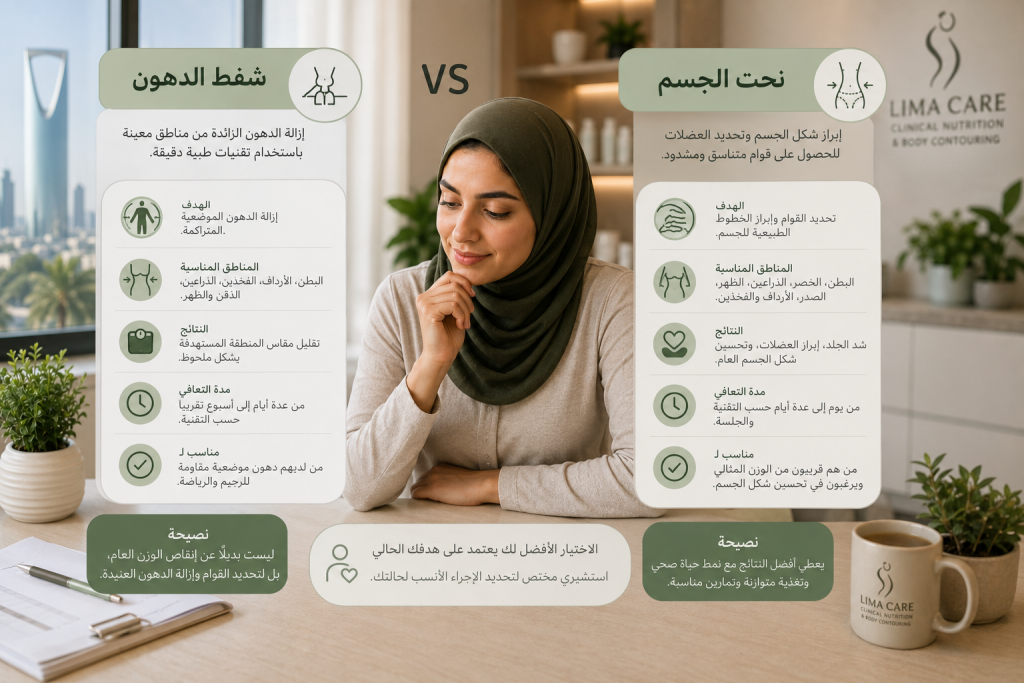 شفط الدهون أم نحت الجسم