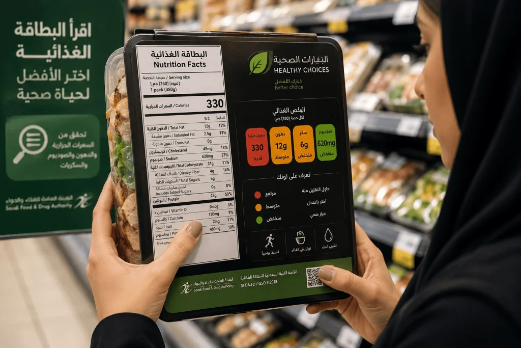 قراءة البطاقة الغذائية في السعودية